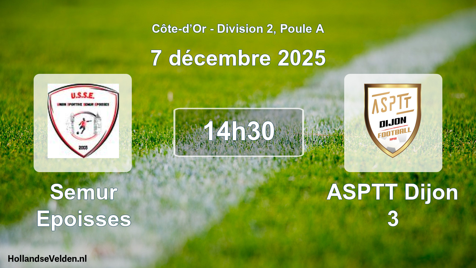 Match programmé: Semur Epoisses - ASPTT Dijon 3 (7 décembre 2025)