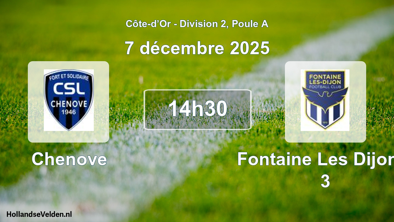 Geplande wedstrijd: Chenove - Fontaine Les Dijon F 3 (7 december 2025)