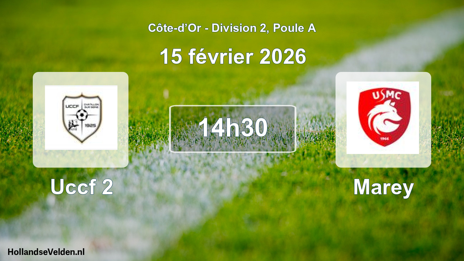 Match programmé: Uccf 2 - Marey (15 février 2026)