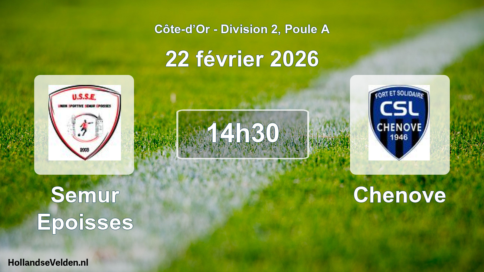 Match programmé: Semur Epoisses - Chenove (22 février 2026)