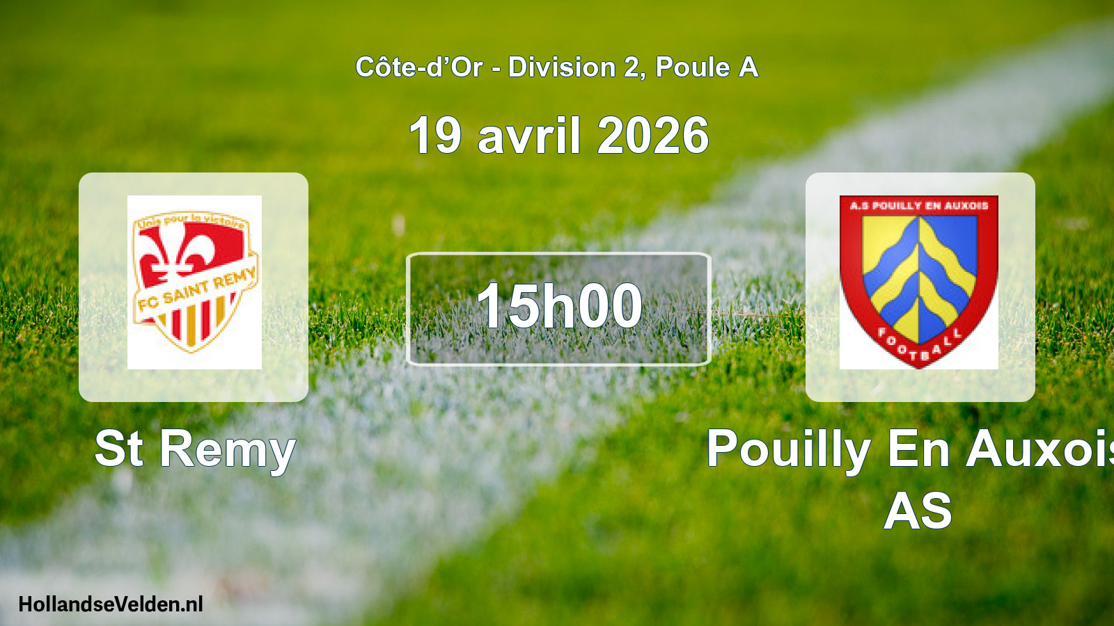 Match programmé: St Remy - Pouilly En Auxois AS (19 avril 2026)