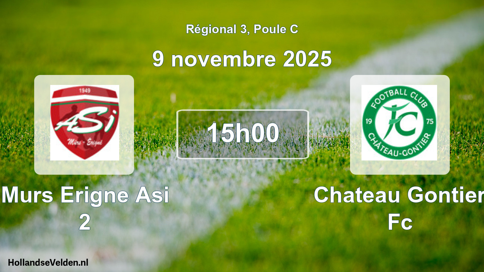 Geplande wedstrijd: Murs Erigne Asi 2 - Chateau Gontier Fc (9 november 2025)