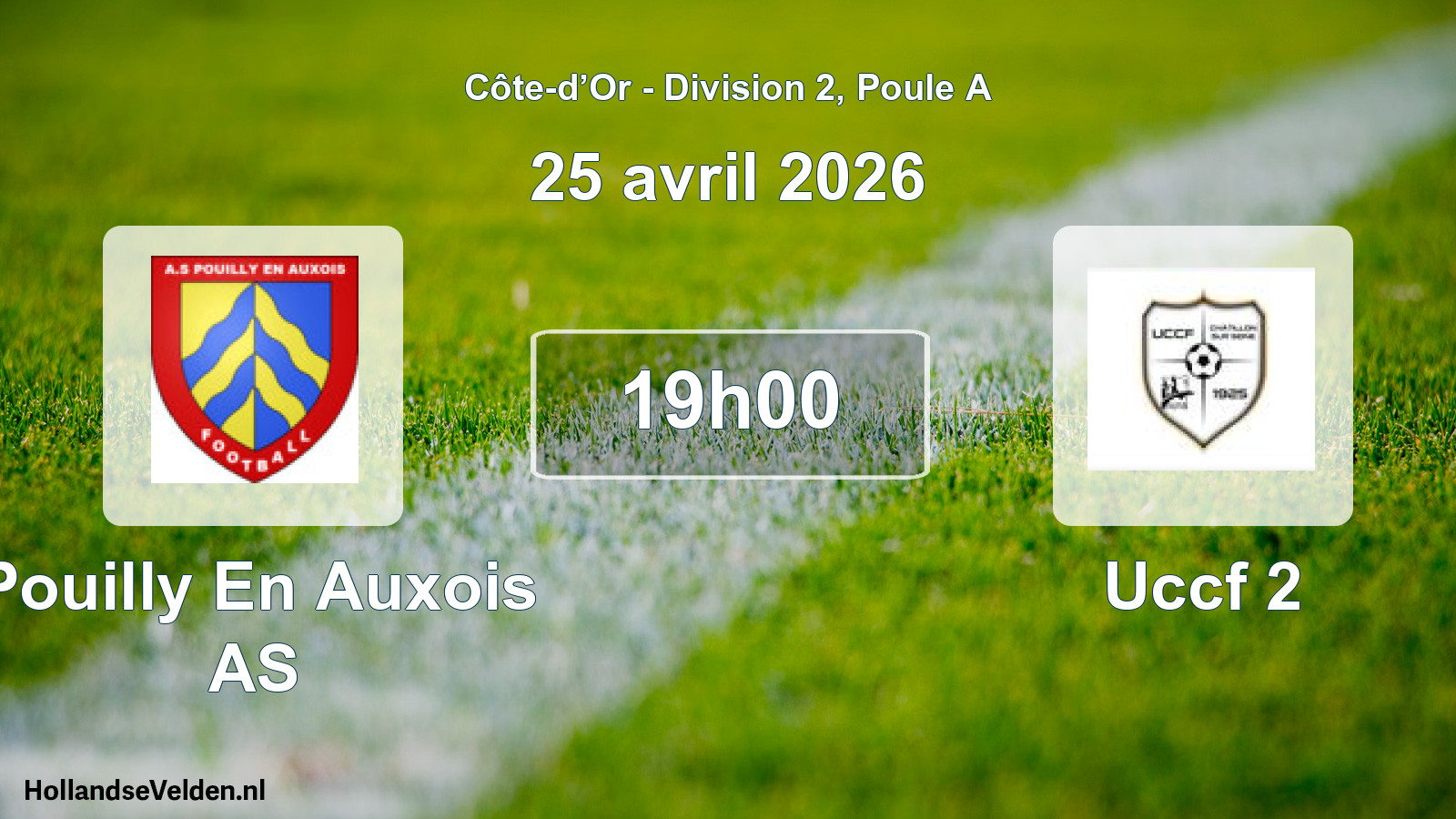 Match programmé: Pouilly En Auxois AS - Uccf 2 (25 avril 2026)