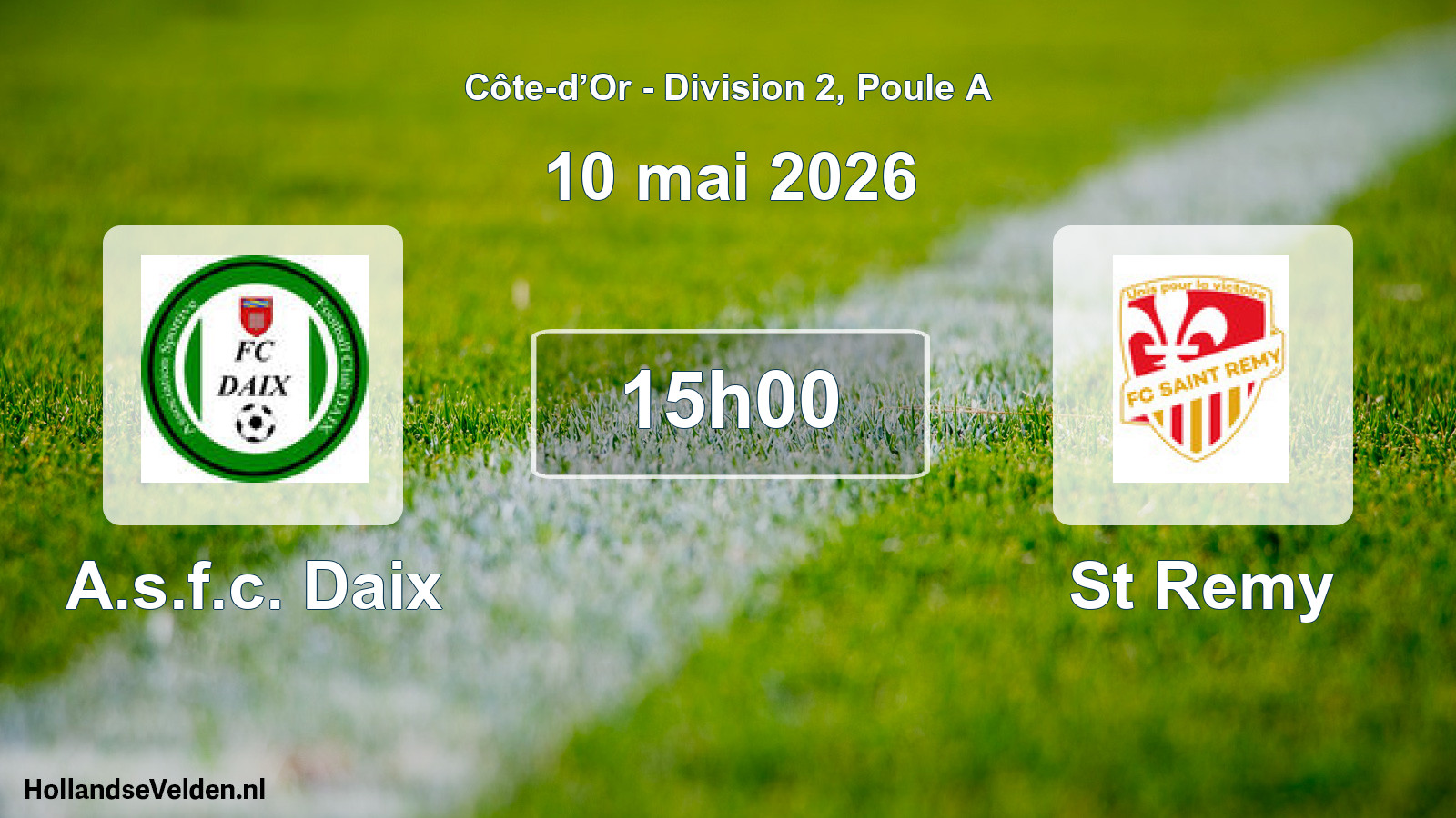 Match programmé: A.s.f.c. Daix - St Remy (10 mai 2026)