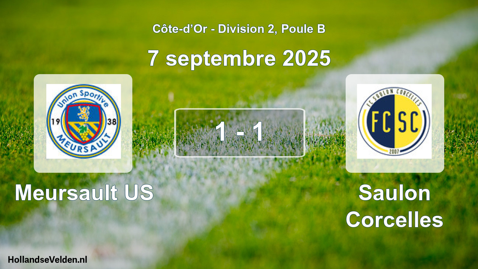 Match joué: Meursault US - Saulon Corcelles 1 - 1 (7 septembre 2025)
