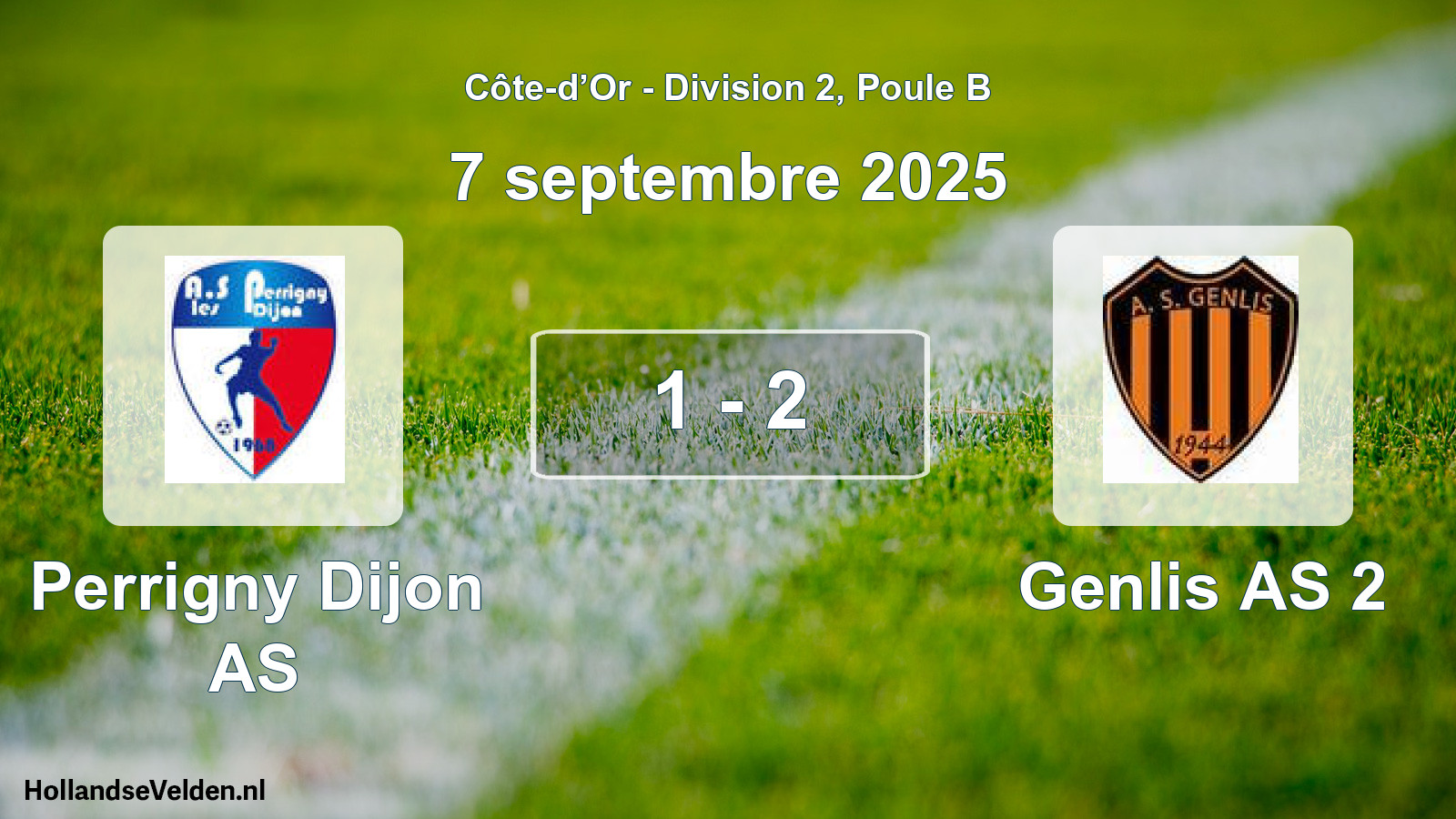 Match joué: Perrigny Dijon AS - Genlis AS 2 1 - 2 (7 septembre 2025)