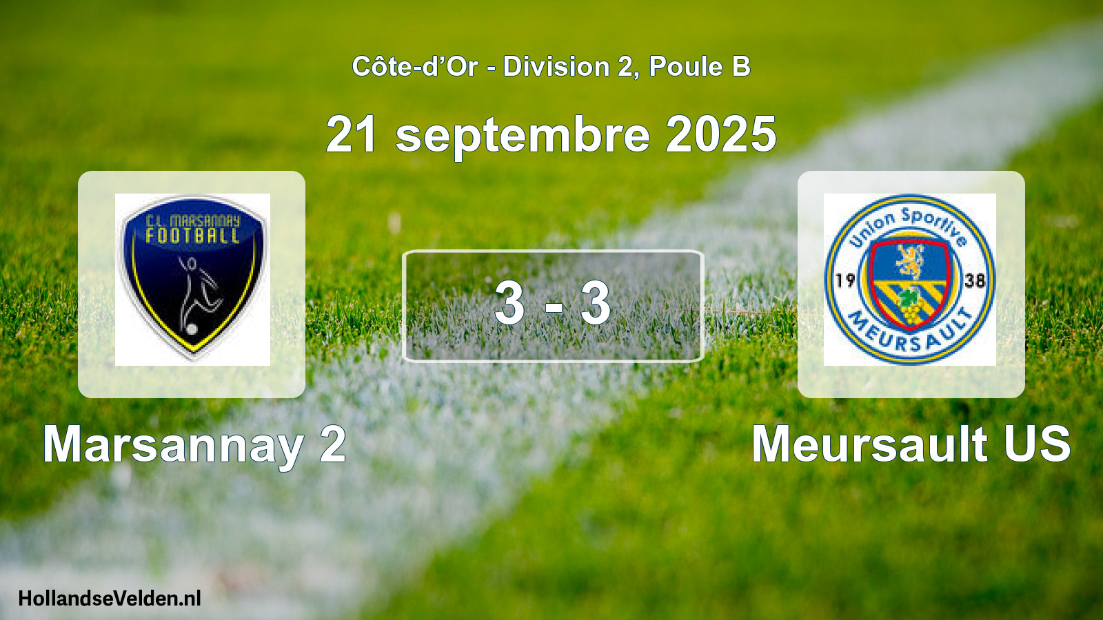Match joué: Marsannay 2 - Meursault US 3 - 3 (21 septembre 2025)