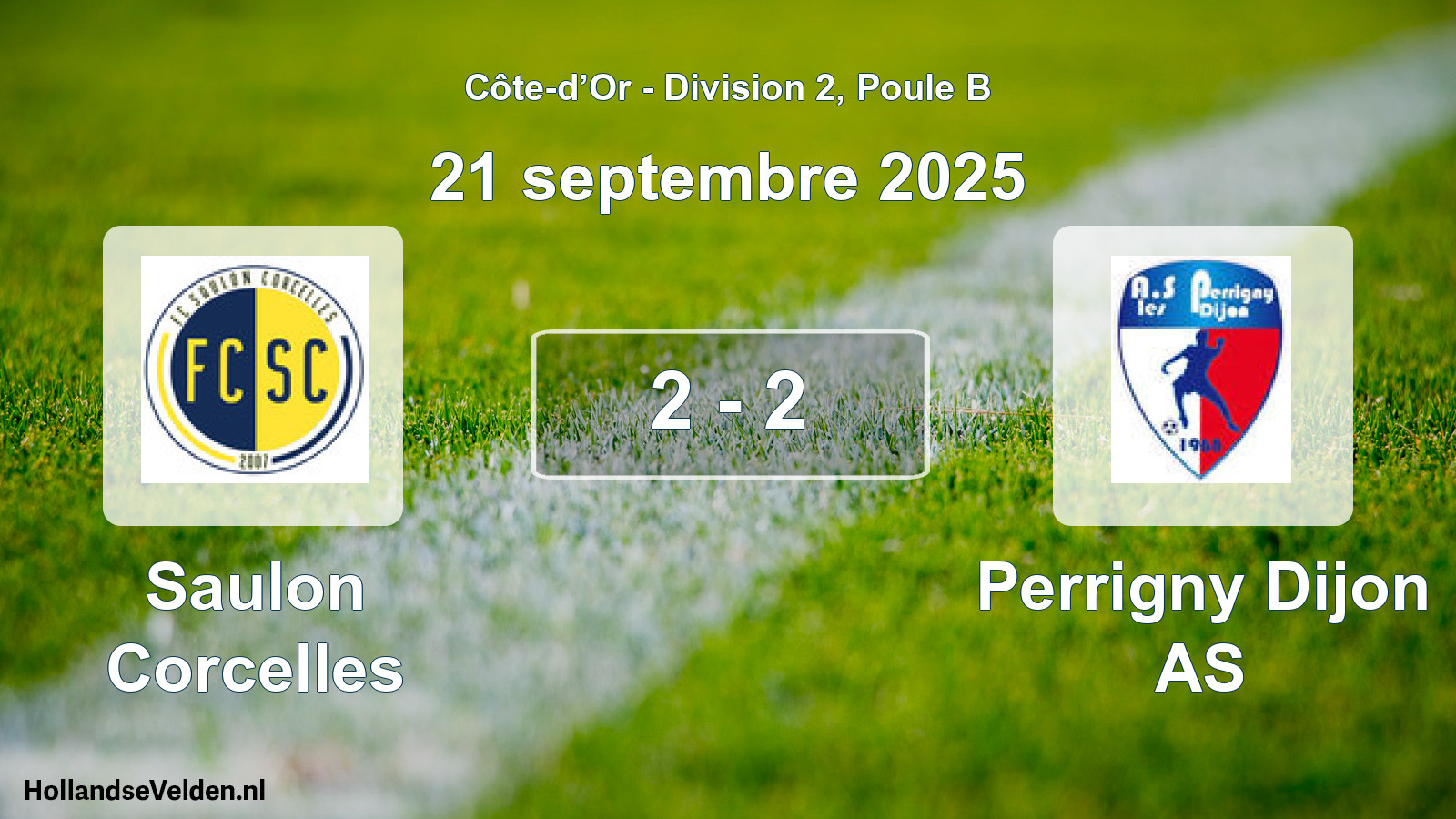 Match joué: Saulon Corcelles - Perrigny Dijon AS 2 - 2 (21 septembre 2025)