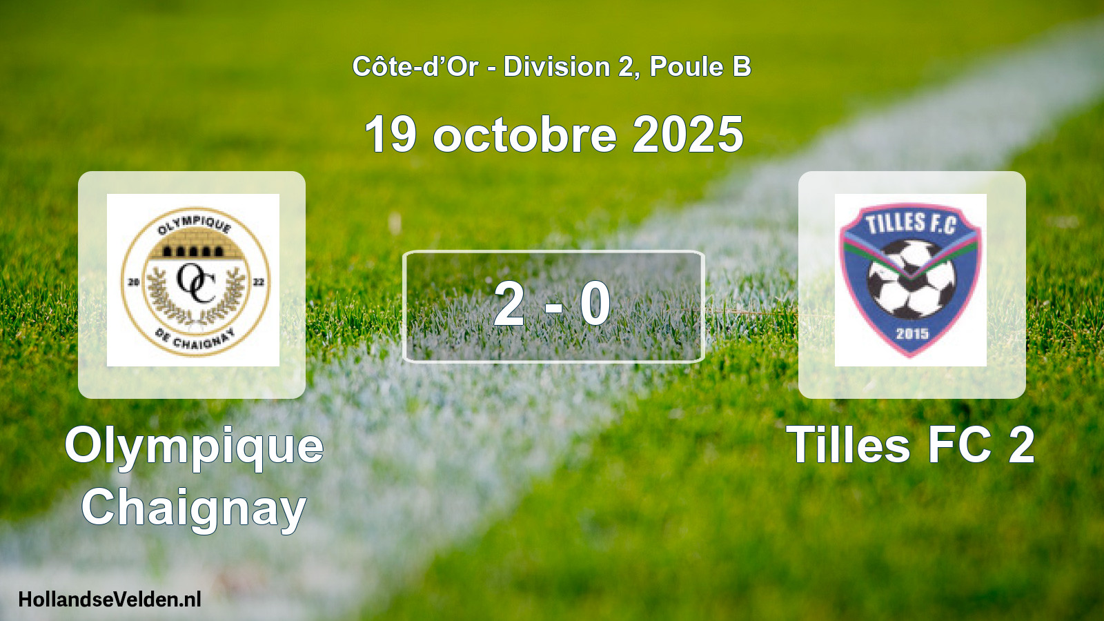 Gespeelde wedstrijd: Olympique Chaignay - Tilles FC 2 2 - 0 (19 oktober 2025)
