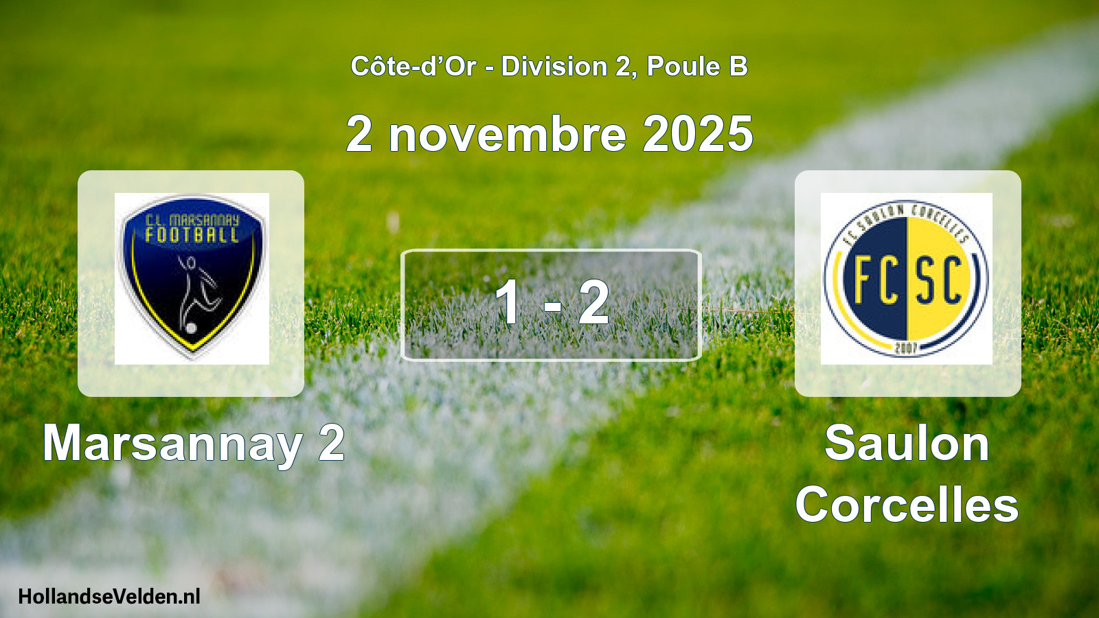 Match joué: Marsannay 2 - Saulon Corcelles 1 - 2 (2 novembre 2025)
