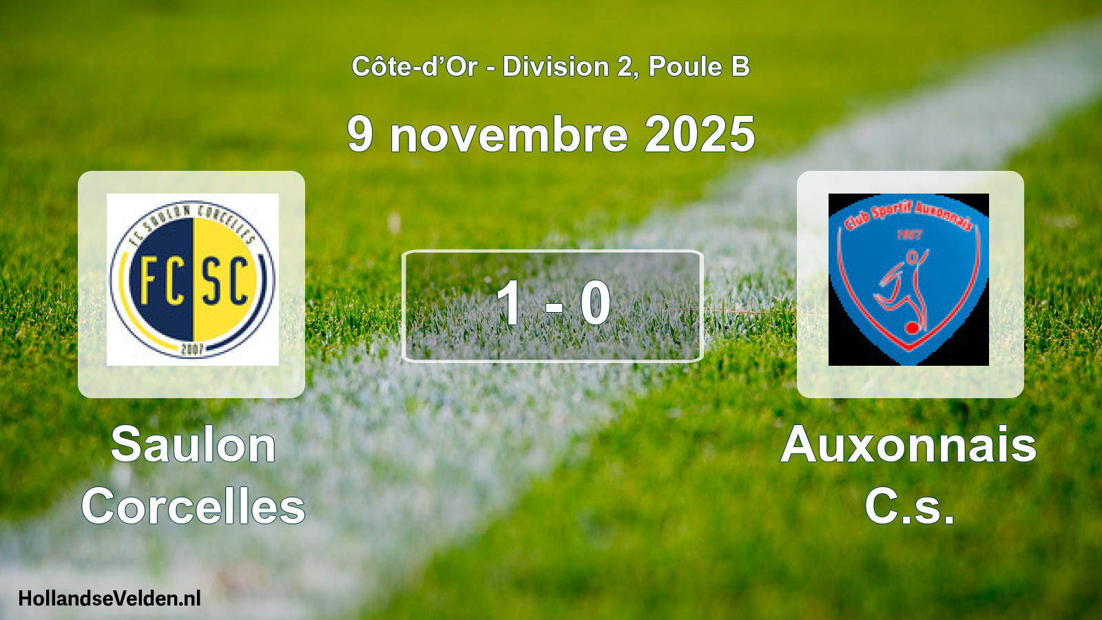 Gespeelde wedstrijd: Saulon Corcelles - Auxonnais C.s. 1 - 0 (9 november 2025)