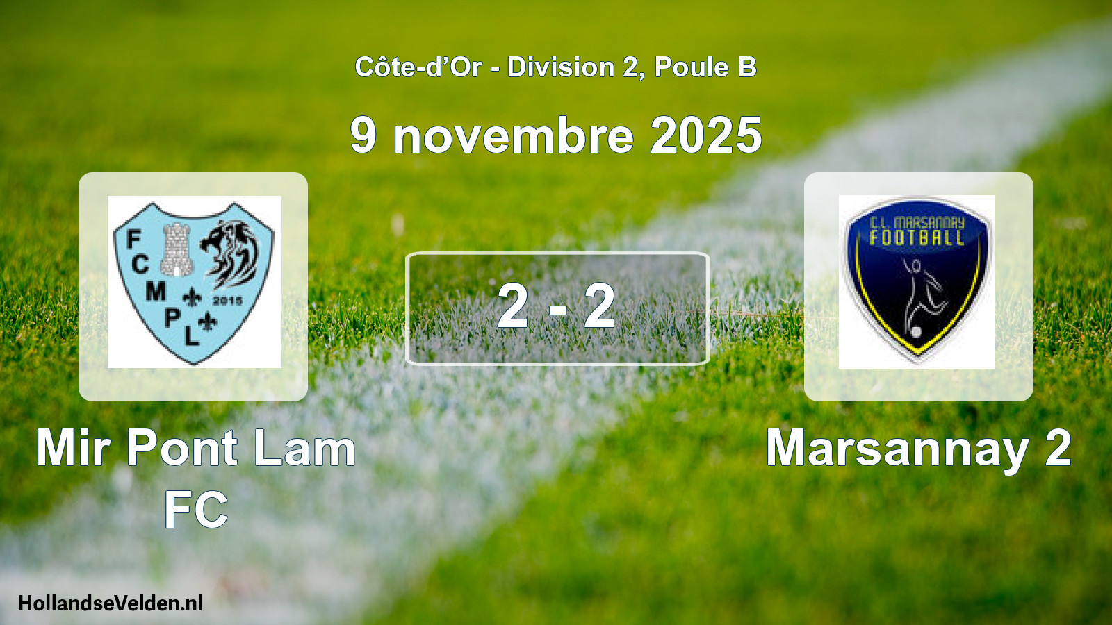 Match joué: Mir Pont Lam FC - Marsannay 2 2 - 2 (9 novembre 2025)