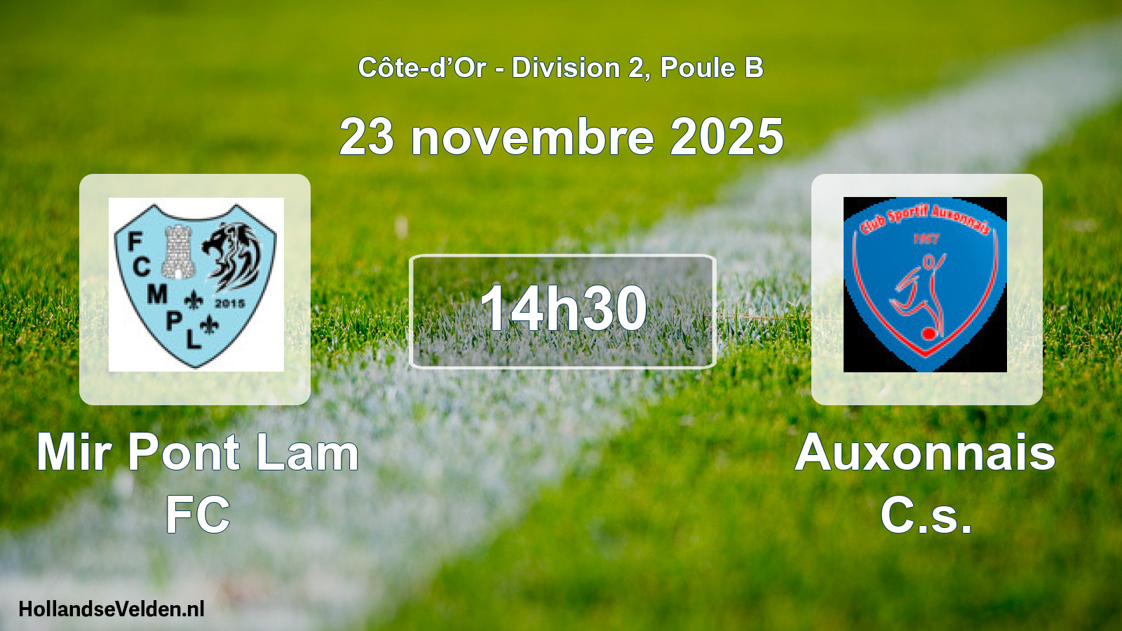 Match programmé: Mir Pont Lam FC - Auxonnais C.s. (23 novembre 2025)