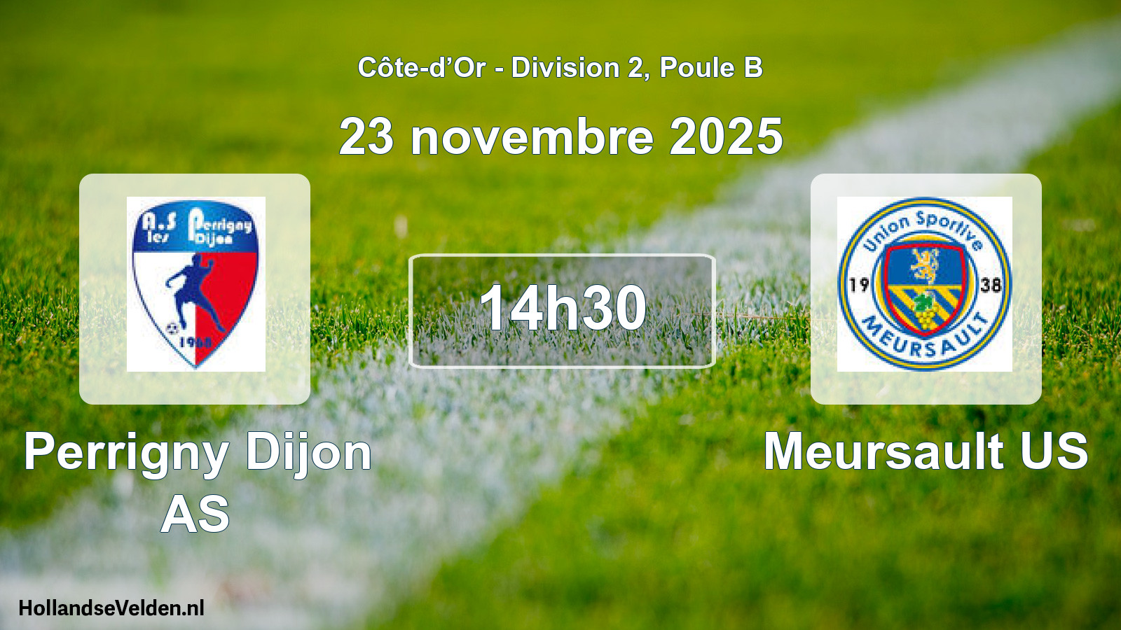 Match programmé: Perrigny Dijon AS - Meursault US (23 novembre 2025)
