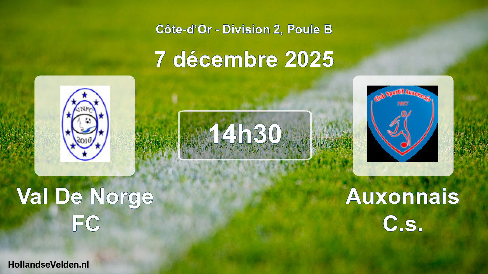 Geplande wedstrijd: Val De Norge FC - Auxonnais C.s. (7 december 2025)