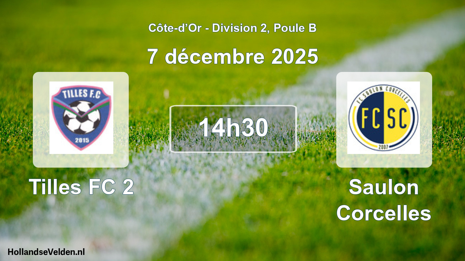 Match programmé: Tilles FC 2 - Saulon Corcelles (7 décembre 2025)