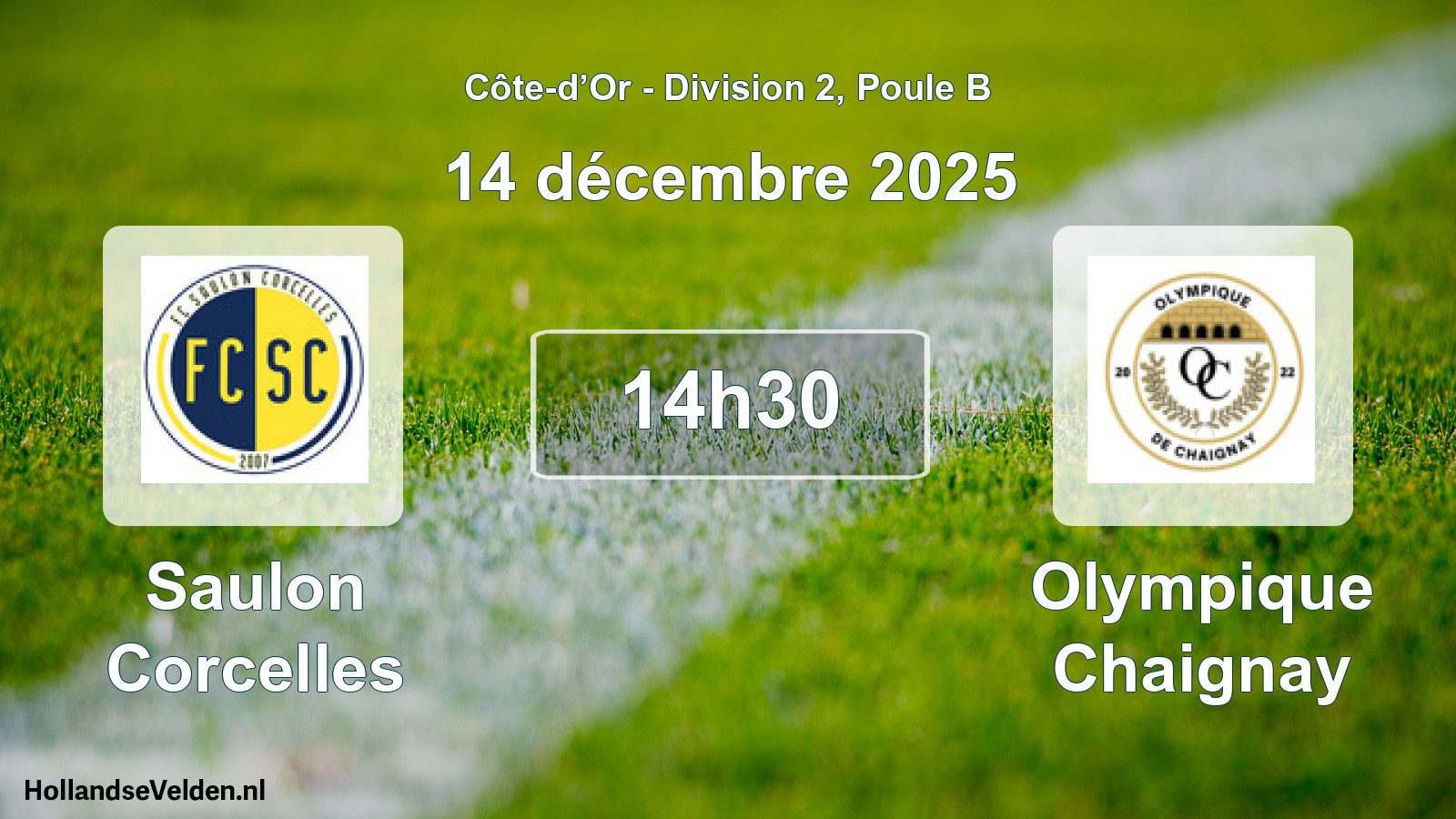 Match programmé: Saulon Corcelles - Olympique Chaignay (14 décembre 2025)