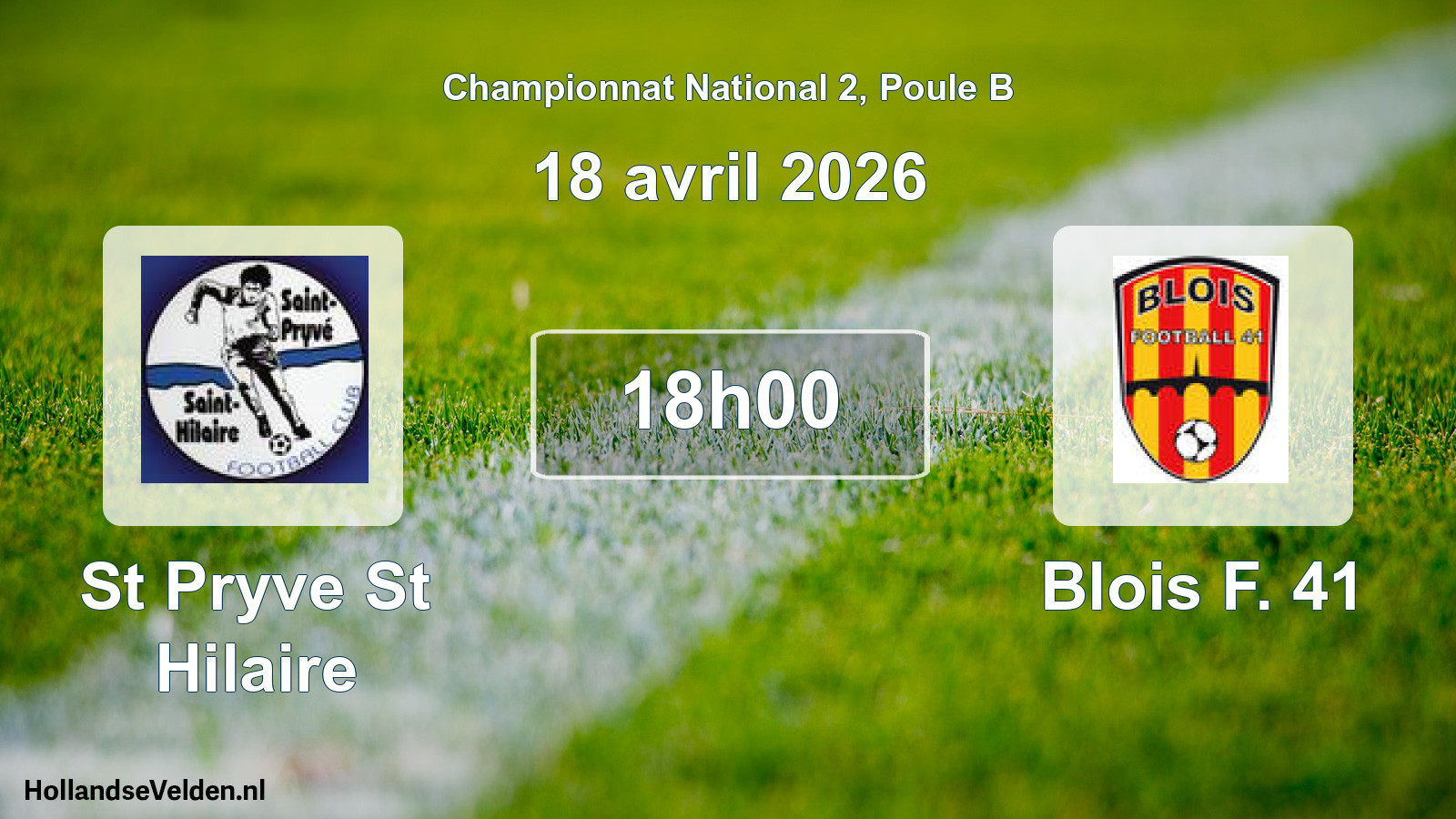 Geplande wedstrijd: St Pryve St Hilaire - Blois F. 41 (18 april 2026)