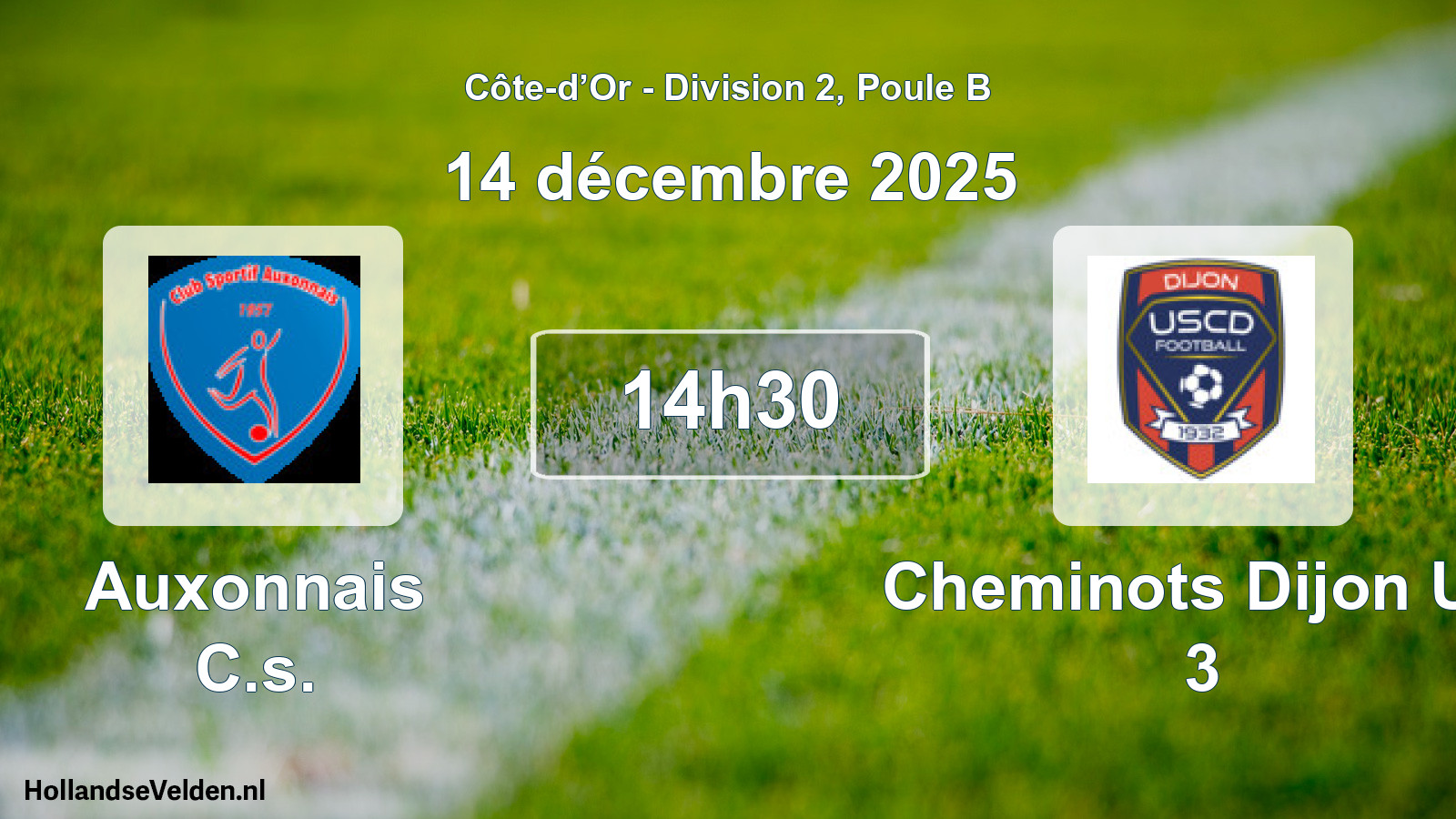 Match programmé: Auxonnais C.s. - Cheminots Dijon US 3 (14 décembre 2025)
