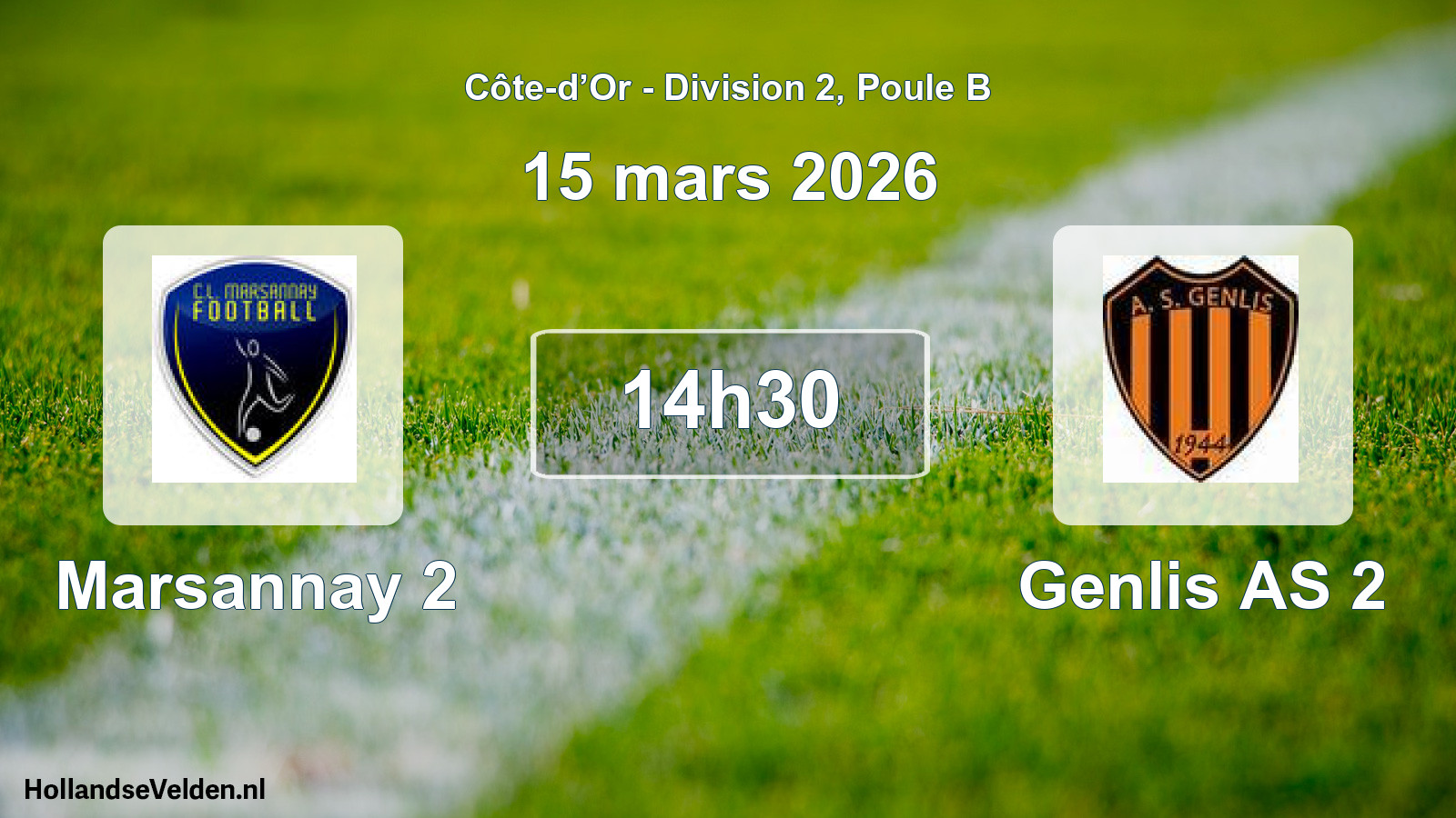 Geplande wedstrijd: Marsannay 2 - Genlis AS 2 (15 maart 2026)