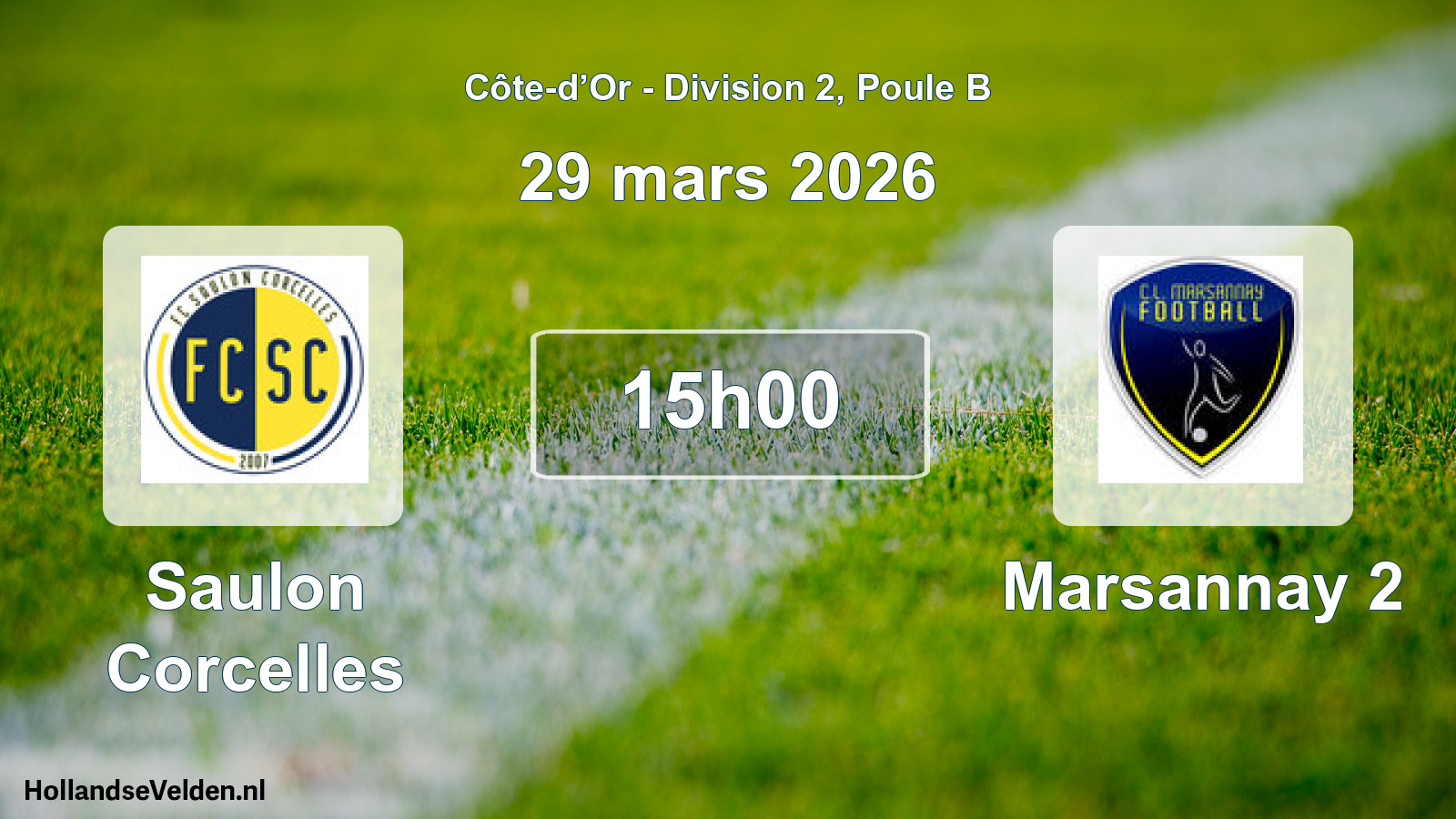 Match programmé: Saulon Corcelles - Marsannay 2 (29 mars 2026)