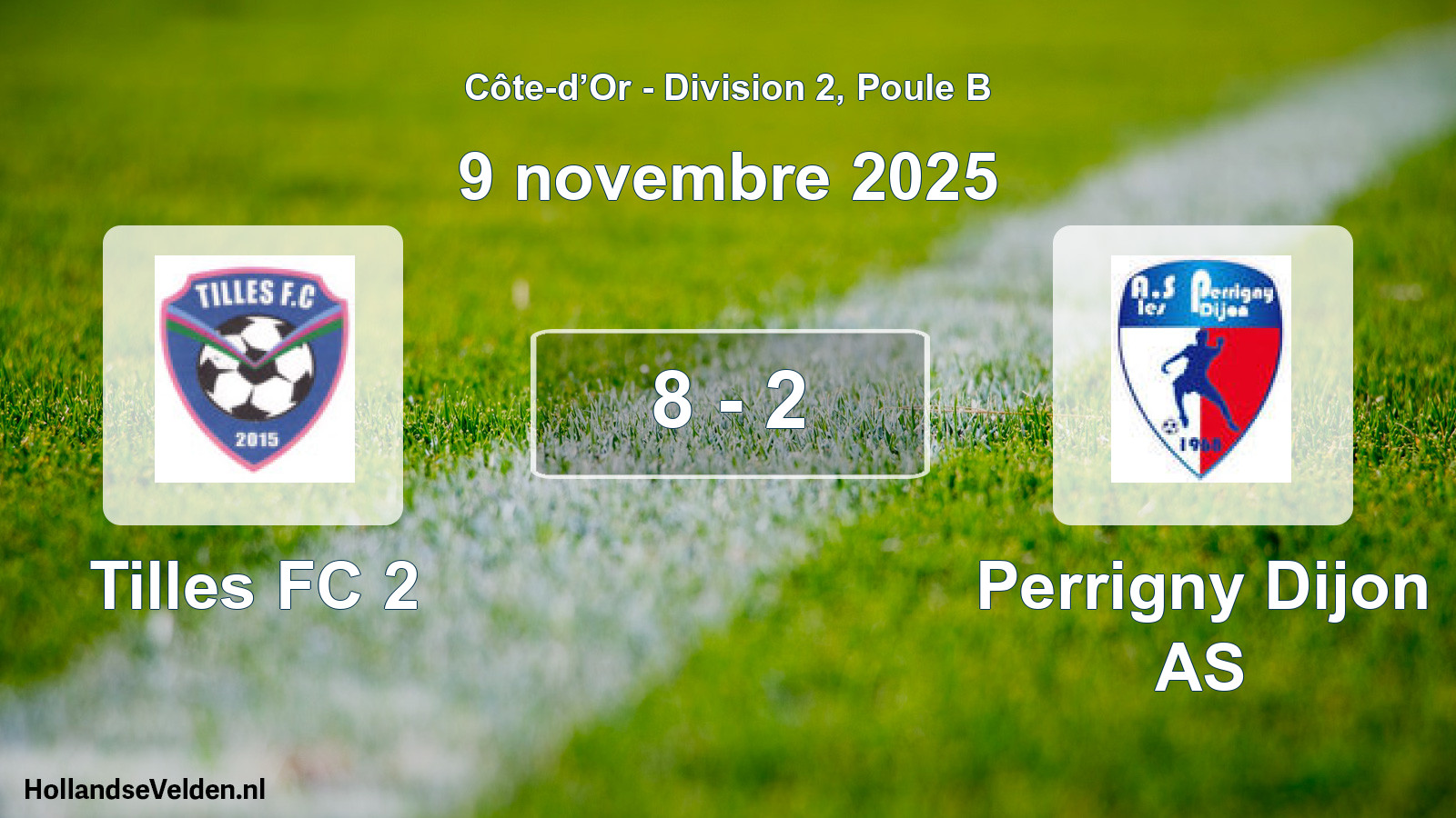 Match joué: Tilles FC 2 - Perrigny Dijon AS 8 - 2 (9 novembre 2025)