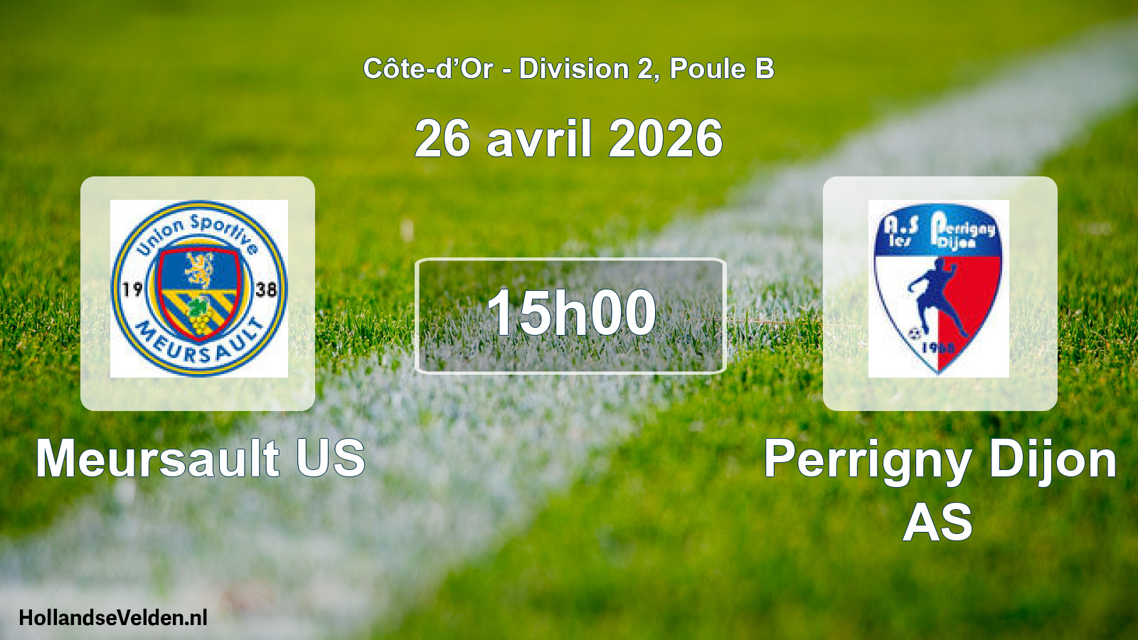Match programmé: Meursault US - Perrigny Dijon AS (26 avril 2026)