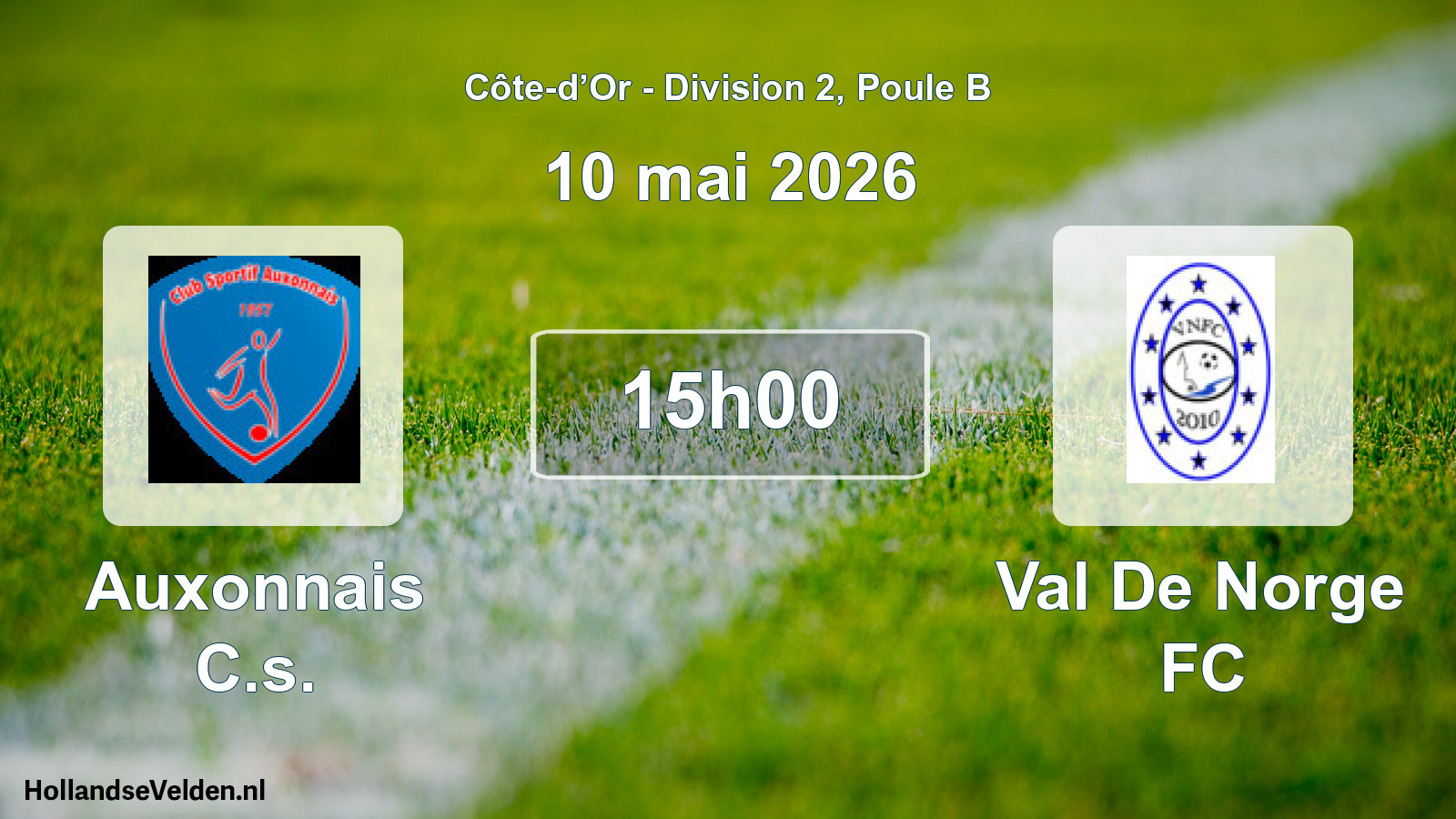 Match programmé: Auxonnais C.s. - Val De Norge FC (10 mai 2026)