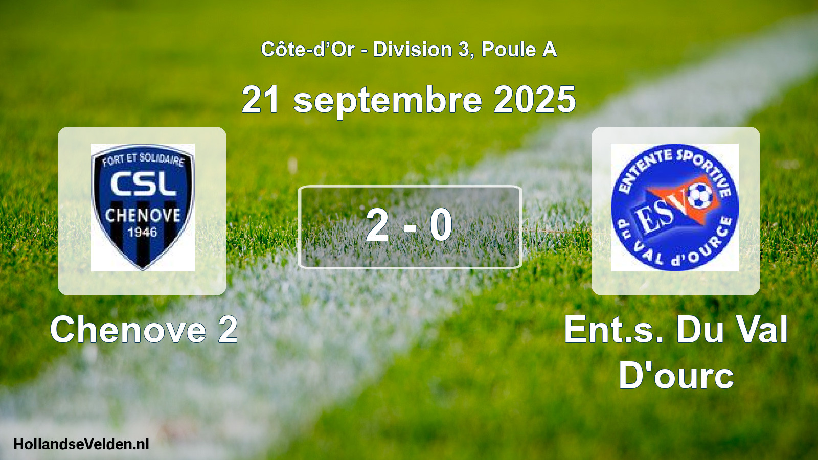Gespeelde wedstrijd: Chenove 2 - Ent.s. Du Val D'ourc 2 - 0 (21 september 2025)