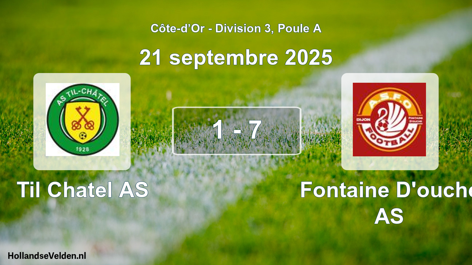 Match joué: Til Chatel AS - Fontaine D'ouche AS 1 - 7 (21 septembre 2025)