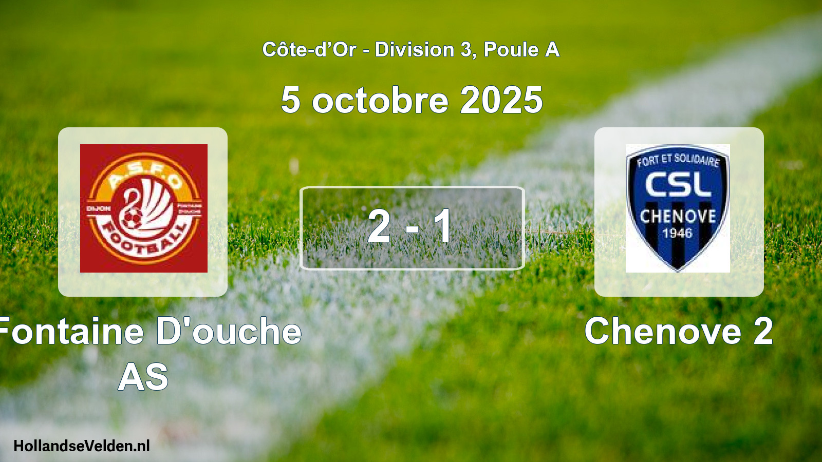 Gespeelde wedstrijd: Fontaine D'ouche AS - Chenove 2 2 - 1 (5 oktober 2025)