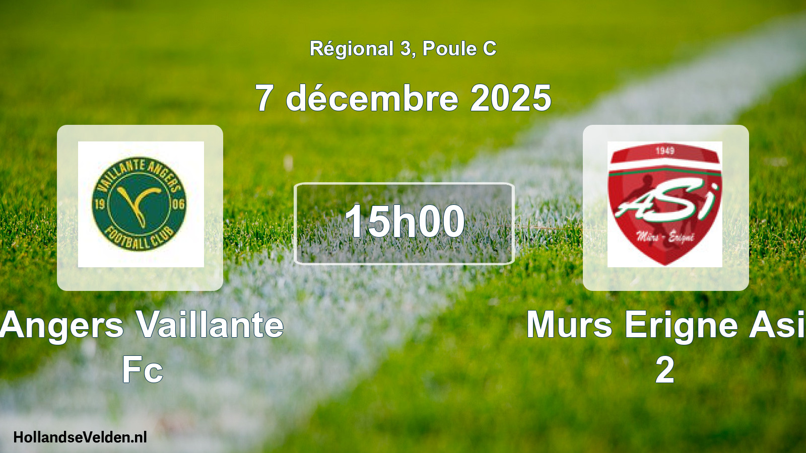 Geplande wedstrijd: Angers Vaillante Fc - Murs Erigne Asi 2 (7 december 2025)