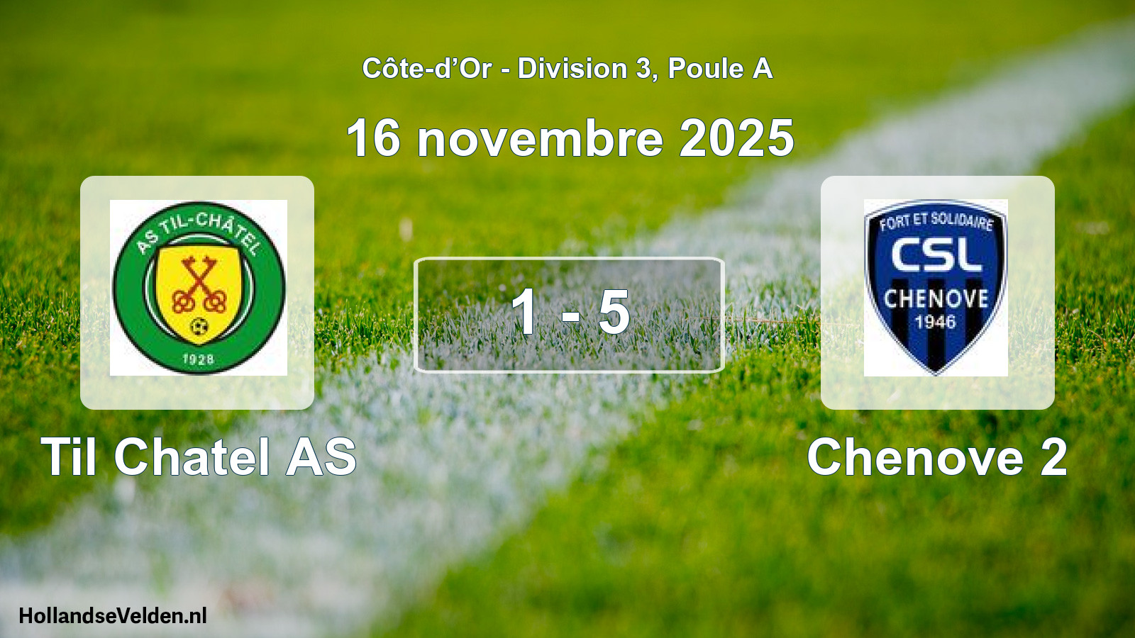 Match joué: Til Chatel AS - Chenove 2 1 - 5 (16 novembre 2025)