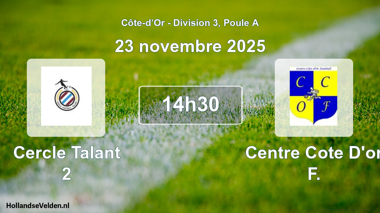 Match programmé: Cercle Talant 2 - Centre Cote D'or F. (23 novembre 2025)