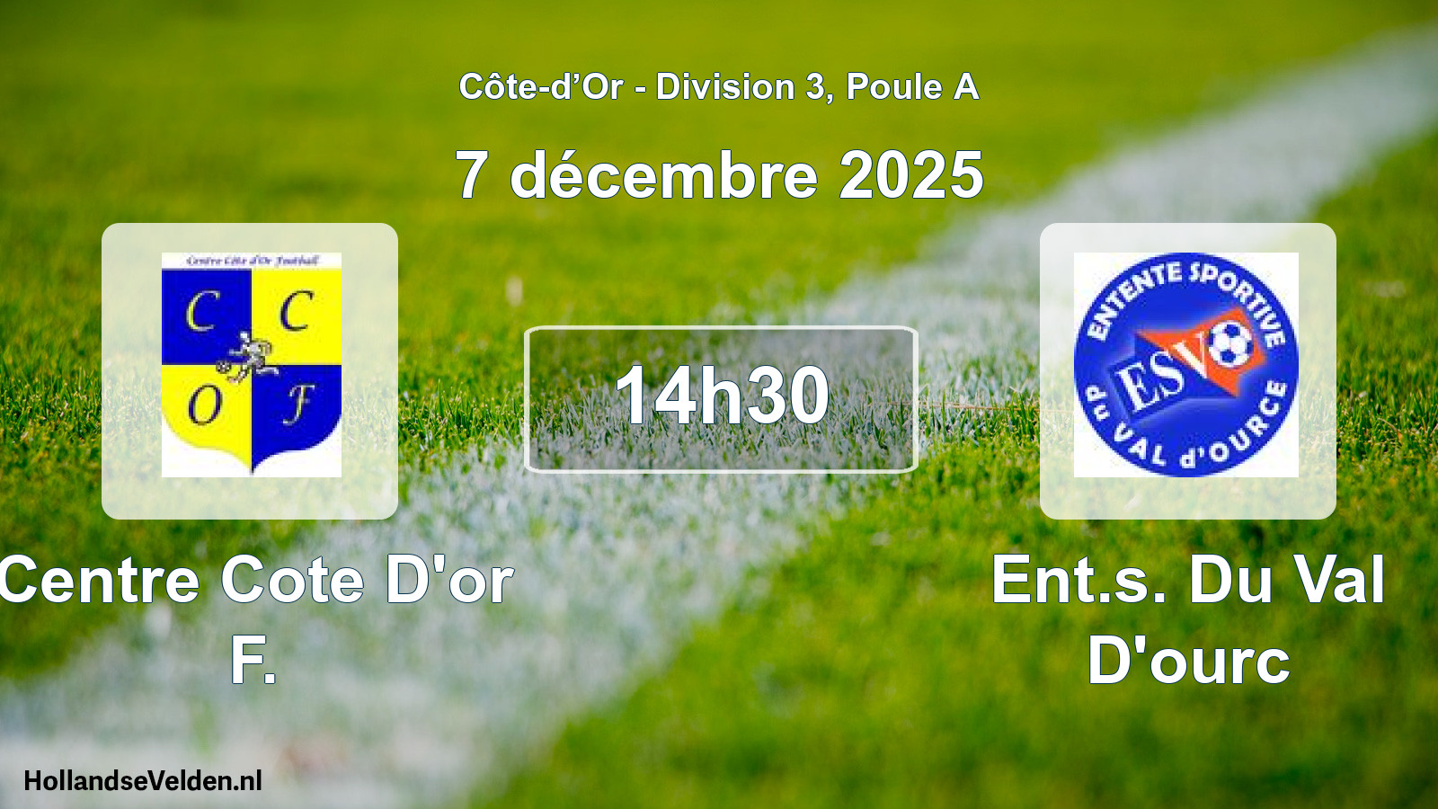 Scheduled Match: Centre Cote D'or F. - Ent.s. Du Val D'ourc (7 December 2025)