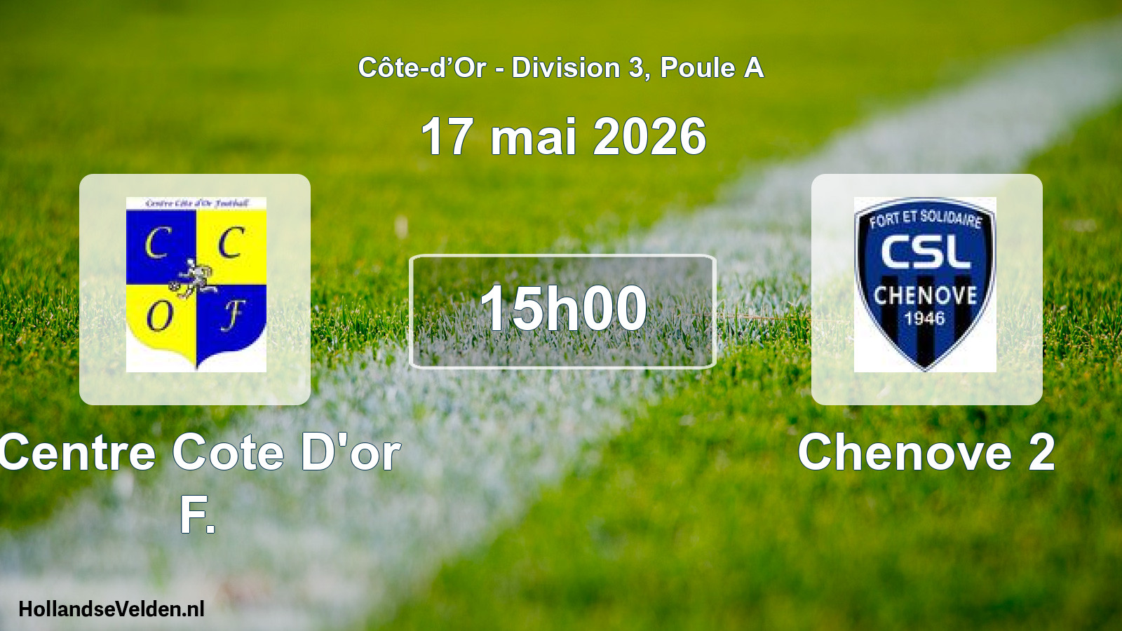 Match programmé: Centre Cote D'or F. - Chenove 2 (17 mai 2026)