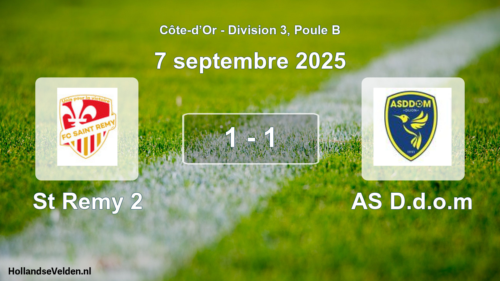 Match joué: St Remy 2 - AS D.d.o.m 1 - 1 (7 septembre 2025)