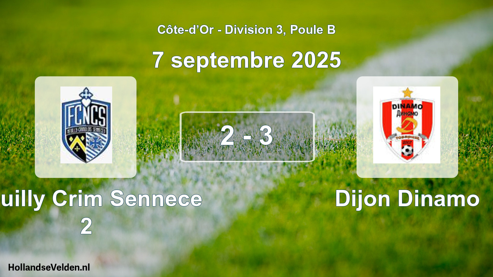 Total number of matches played: Neuilly Crim Sennece 2 - Dijon Dinamo 2 - 3 (7 September 2025)