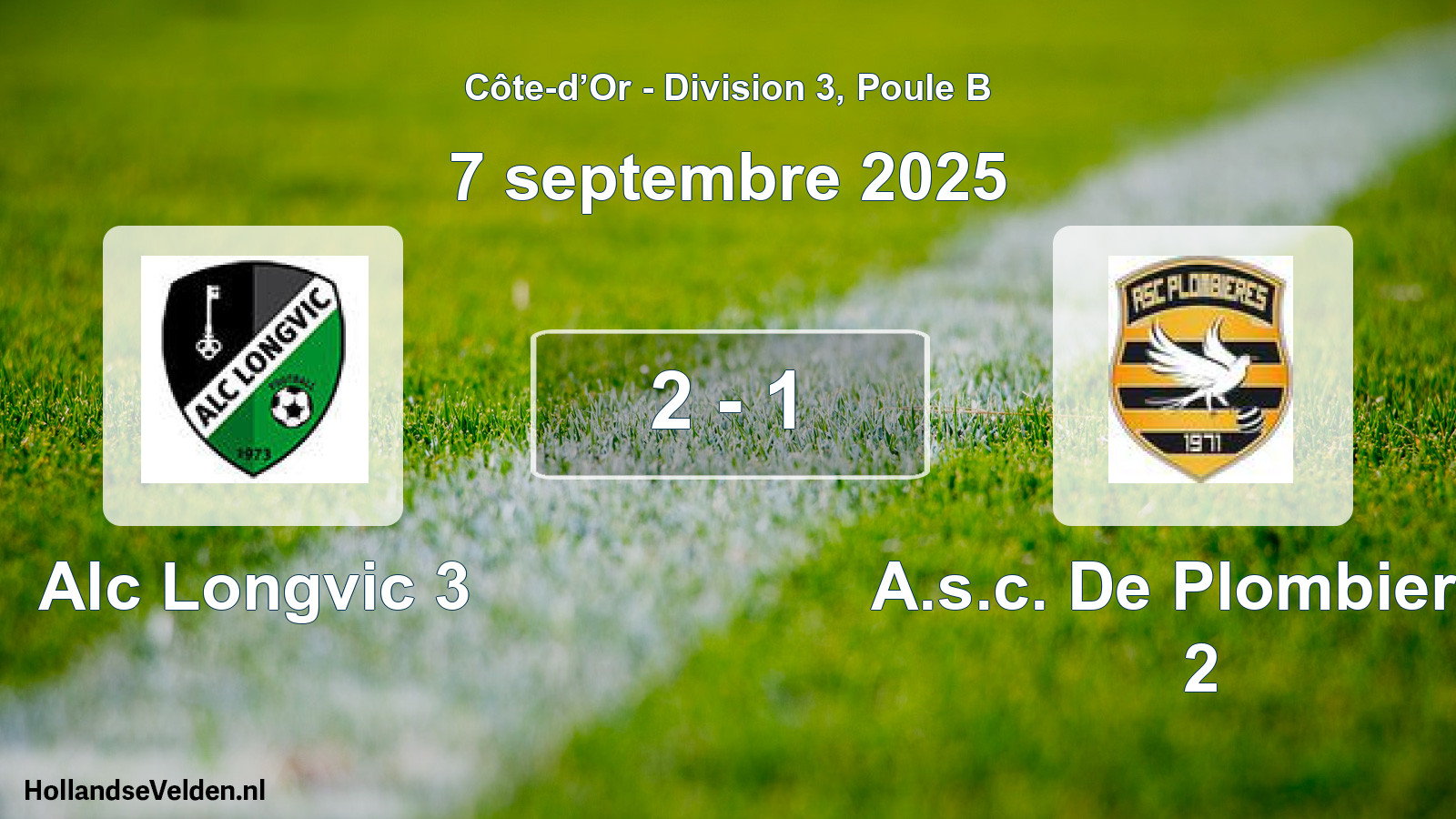 Match joué: Alc Longvic 3 - A.s.c. De Plombieres 2 2 - 1 (7 septembre 2025)