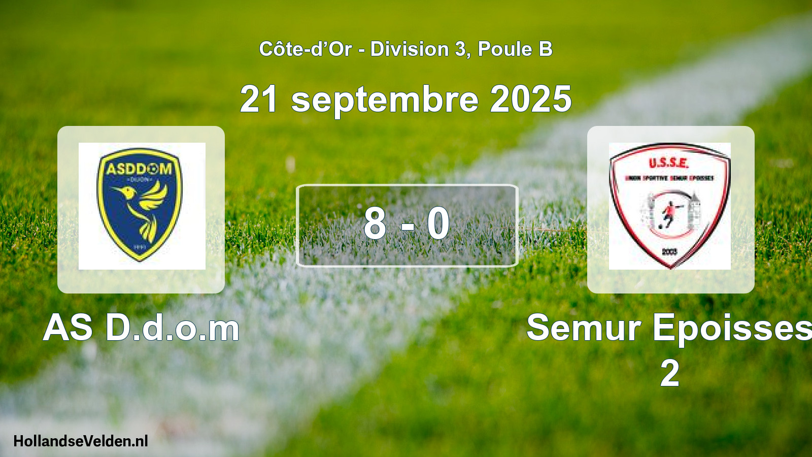 Total number of matches played: AS D.d.o.m - Semur Epoisses 2 8 - 0 (21 September 2025)