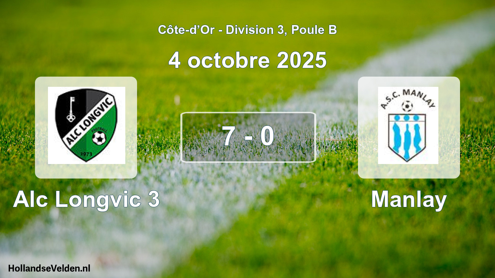Gespeelde wedstrijd: Alc Longvic 3 - Manlay 7 - 0 (4 oktober 2025)