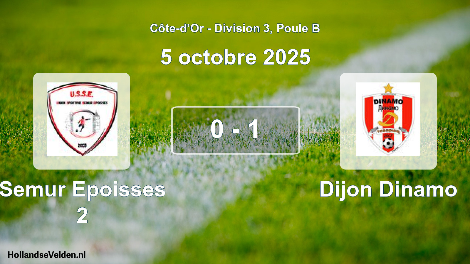Match joué: Semur Epoisses 2 - Dijon Dinamo 0 - 1 (5 octobre 2025)