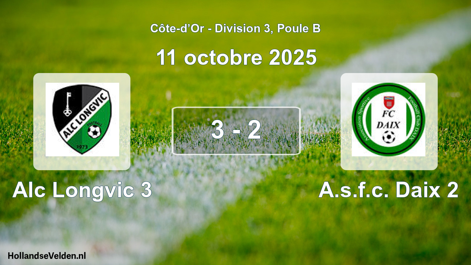 Gespeelde wedstrijd: Alc Longvic 3 - A.s.f.c. Daix 2 3 - 2 (11 oktober 2025)