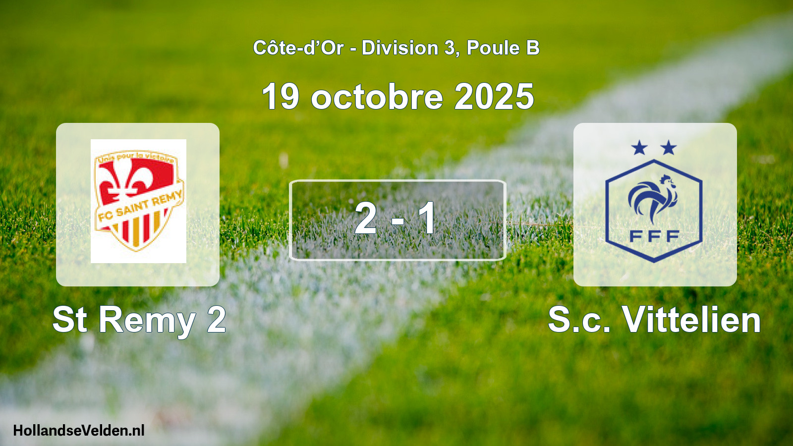 Total number of matches played: St Remy 2 - S.c. Vittelien 2 - 1 (19 October 2025)