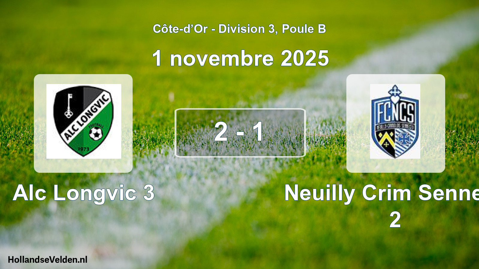 Total number of matches played: Alc Longvic 3 - Neuilly Crim Sennece 2 2 - 1 (1 November 2025)