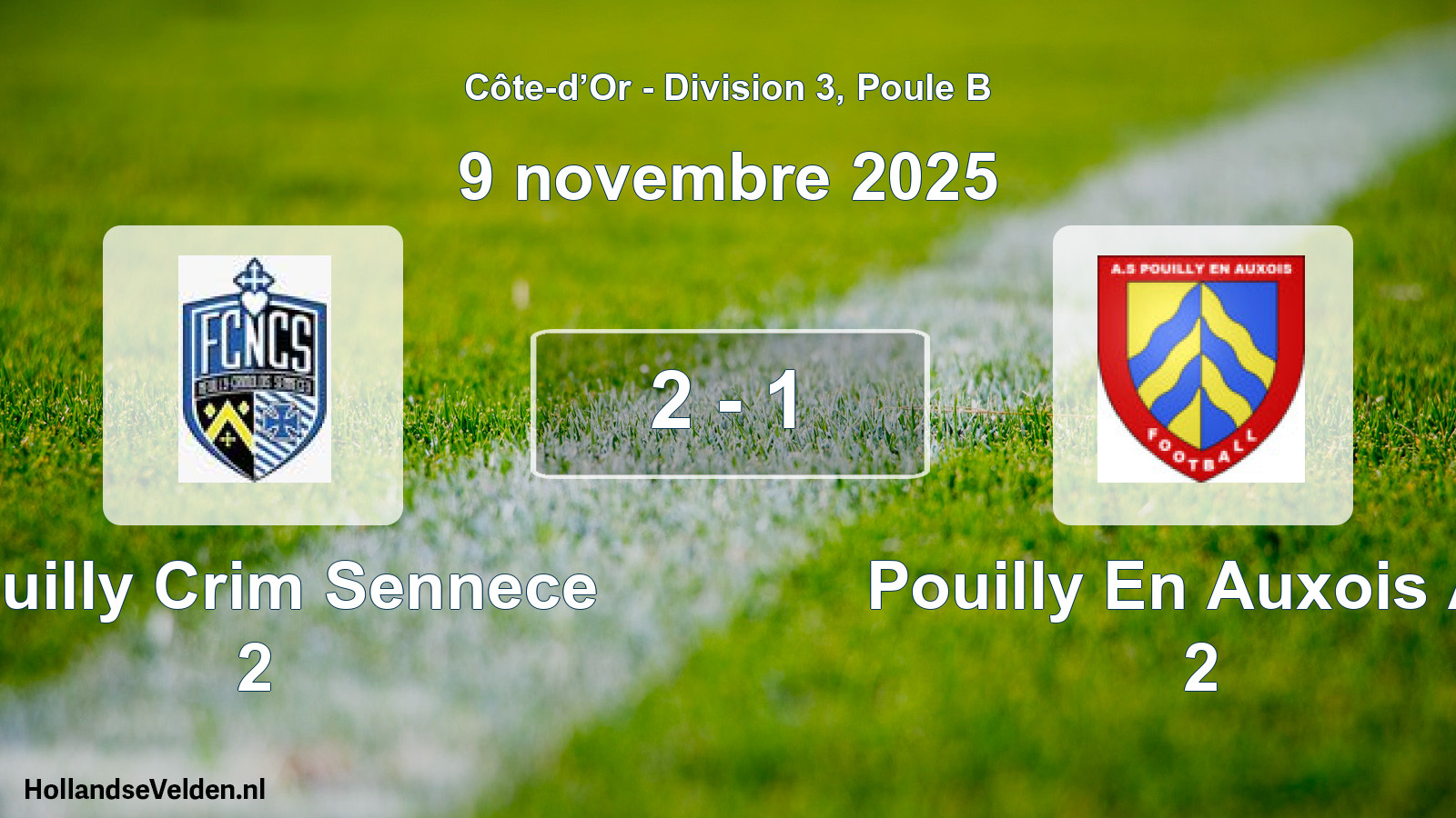 Gespeelde wedstrijd: Neuilly Crim Sennece 2 - Pouilly En Auxois AS 2 2 - 1 (9 november 2025)