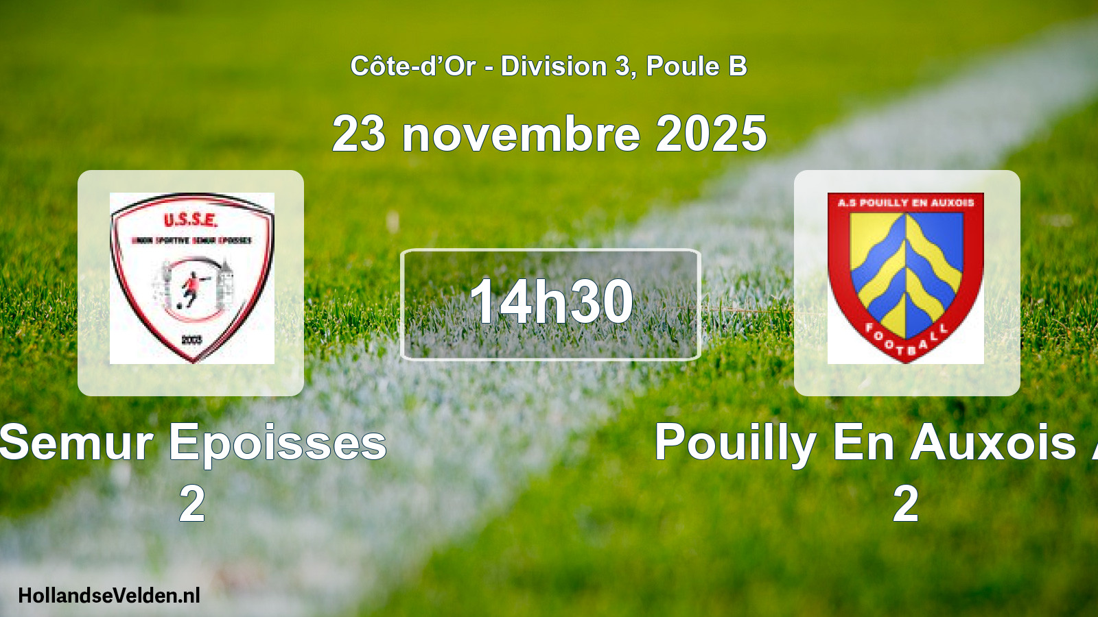 Geplande wedstrijd: Semur Epoisses 2 - Pouilly En Auxois AS 2 (23 november 2025)