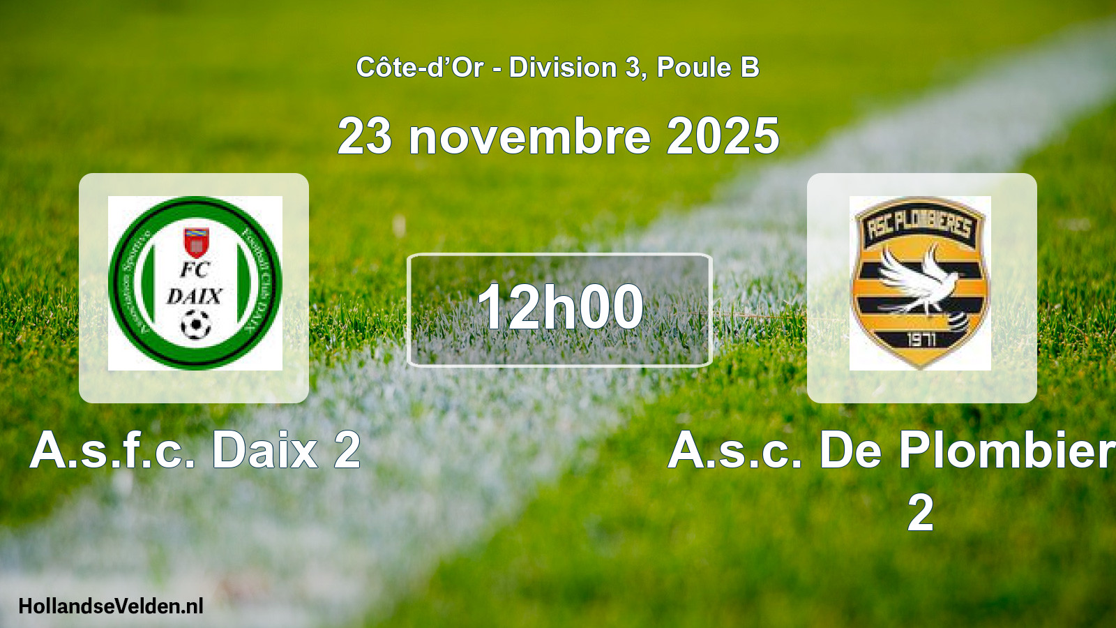 Match programmé: A.s.f.c. Daix 2 - A.s.c. De Plombieres 2 (23 novembre 2025)