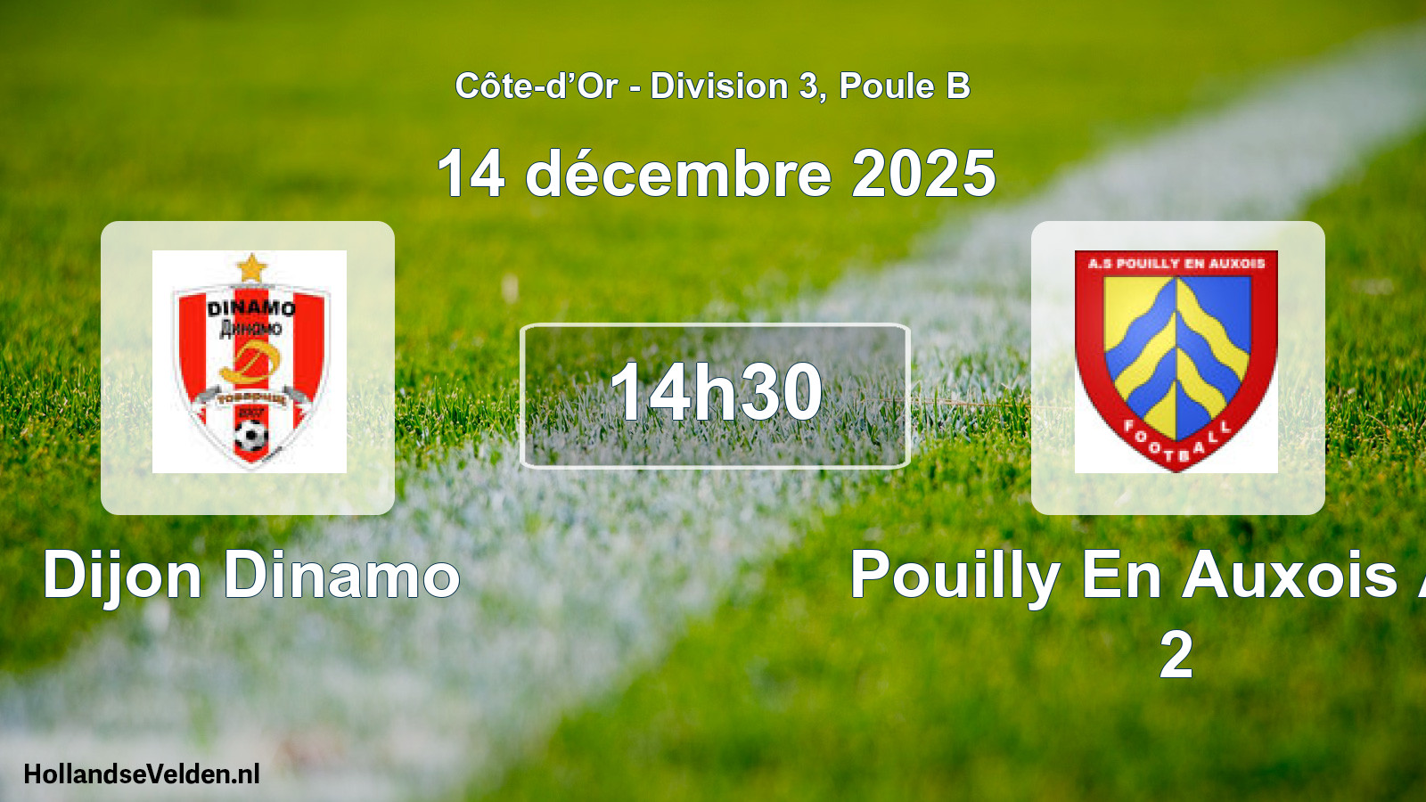 Match programmé: Dijon Dinamo - Pouilly En Auxois AS 2 (14 décembre 2025)