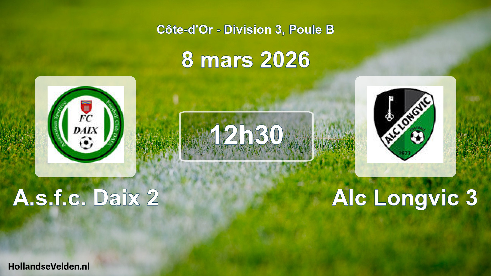Match programmé: A.s.f.c. Daix 2 - Alc Longvic 3 (8 mars 2026)